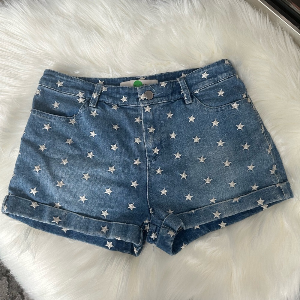 RARE Stella McCartney Denim Embroidered Star Shorts Size 26